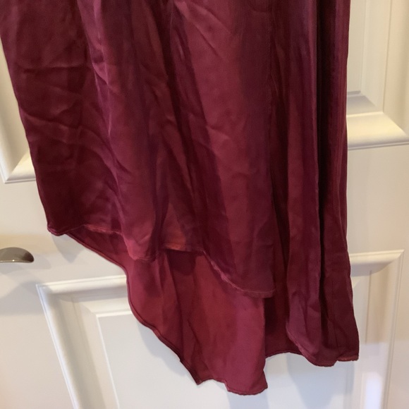 York Street Dress Size Small Wine Red High Neck Asymmetrical Hem Sleeveless - Picture 5 of 14